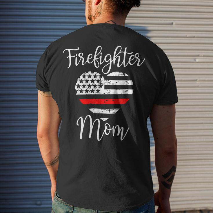 Firefighter Thin Red Line Firefighter Mom From Son Fireman Men's T-shirt Back Print Gifts for Him