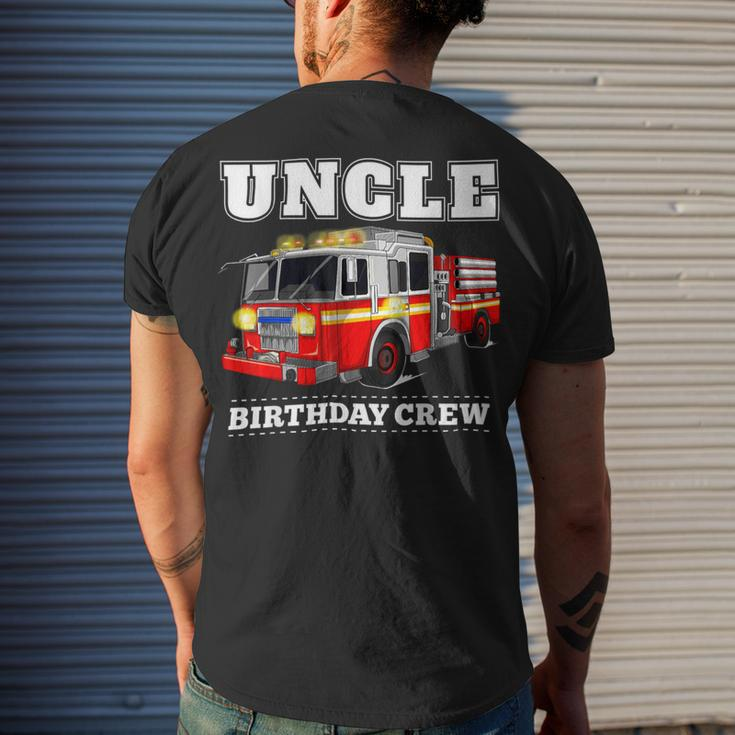 Firefighter Uncle Birthday Crew Fire Truck Firefighter Fireman Party Men's T-shirt Back Print Gifts for Him