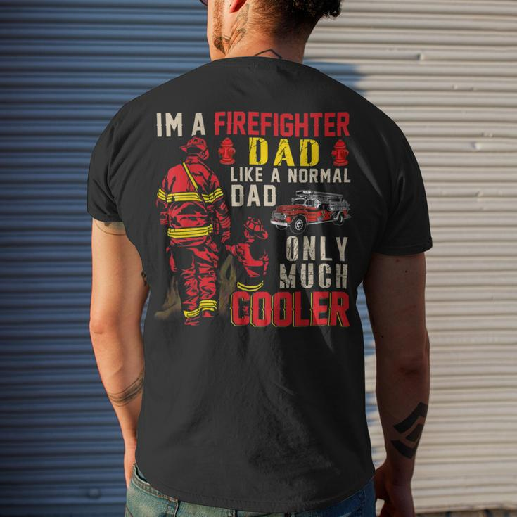 Firefighter Vintage Im A Firefighter Dad Definition Much Cooler Men's T-shirt Back Print Gifts for Him