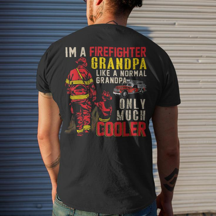 Firefighter Vintage Im A Firefighter Grandpa Definition Much Cooler Men's T-shirt Back Print Gifts for Him