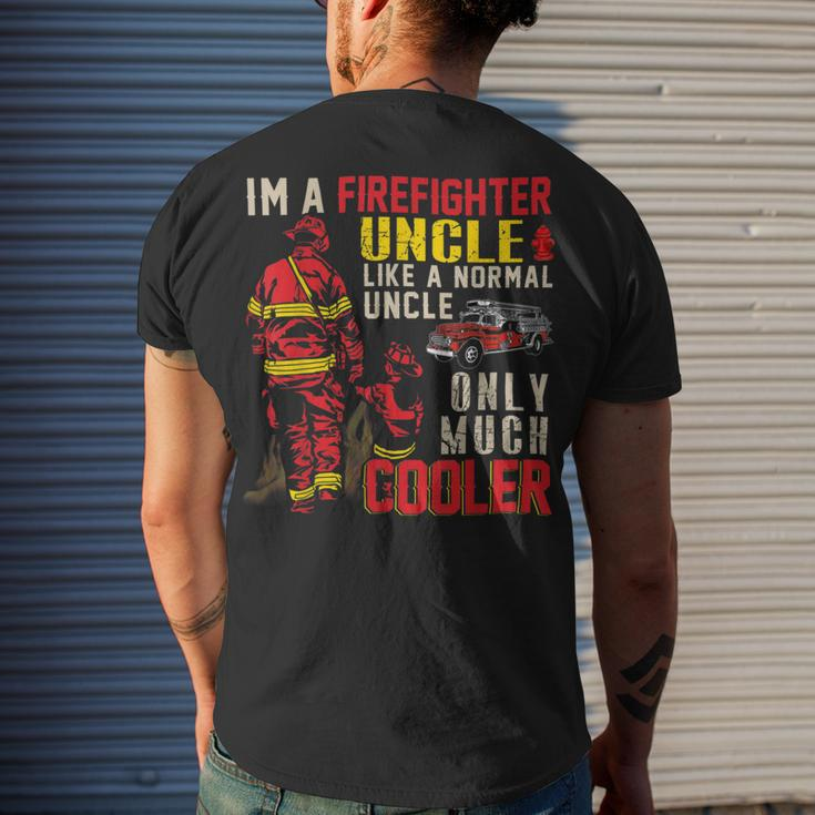 Firefighter Vintage Im A Firefighter Uncle Definition Much Cooler Men's T-shirt Back Print Gifts for Him