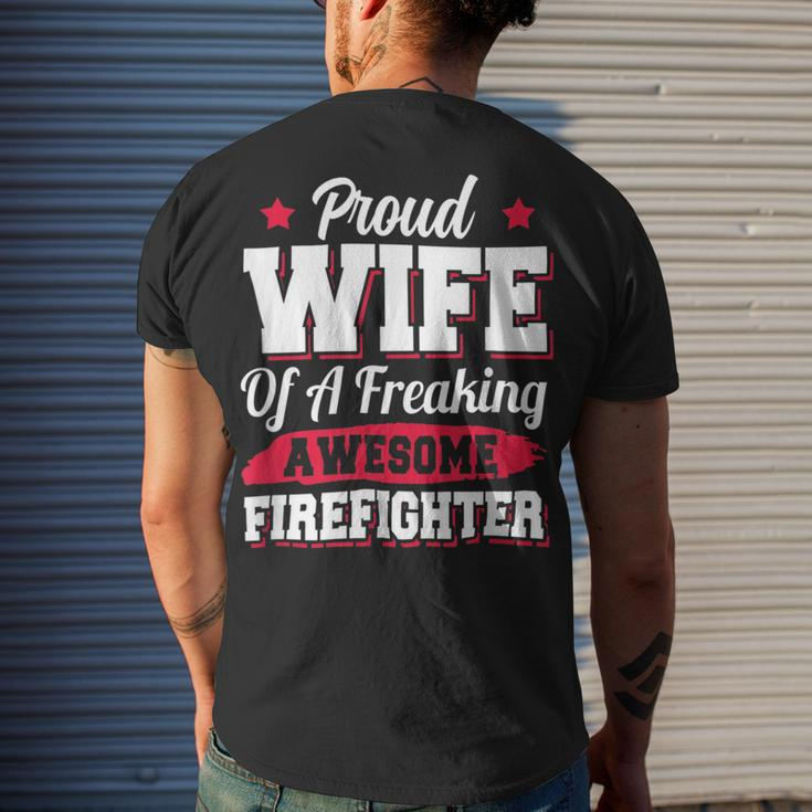 Firefighter Volunteer Fireman Firefighter Wife V2 Men's T-shirt Back Print Gifts for Him