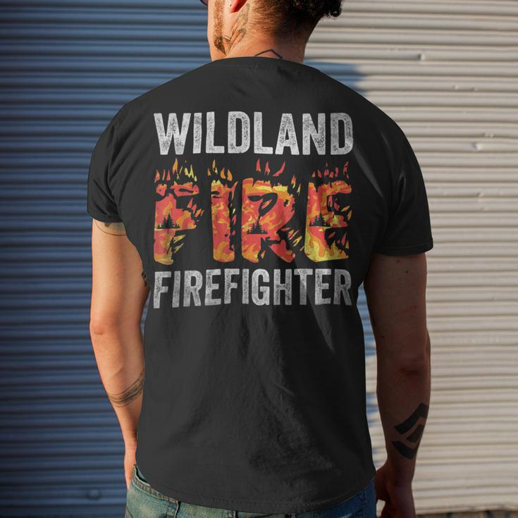 Firefighter Wildland Fire Rescue Department Firefighters Firemen Men's T-shirt Back Print Gifts for Him