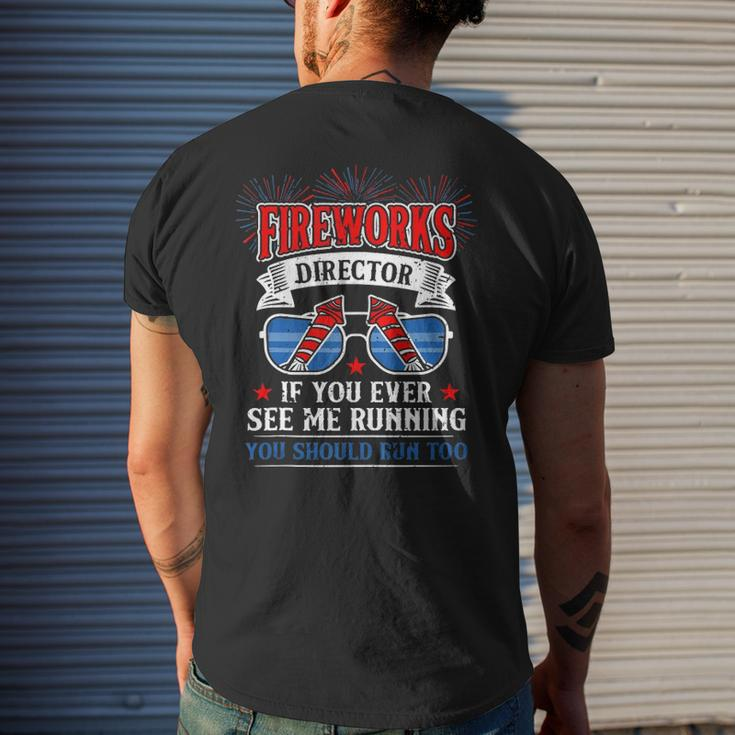 Fireworks Director 4Th Of July For Men Patriotic Men's Back Print T-shirt Gifts for Him