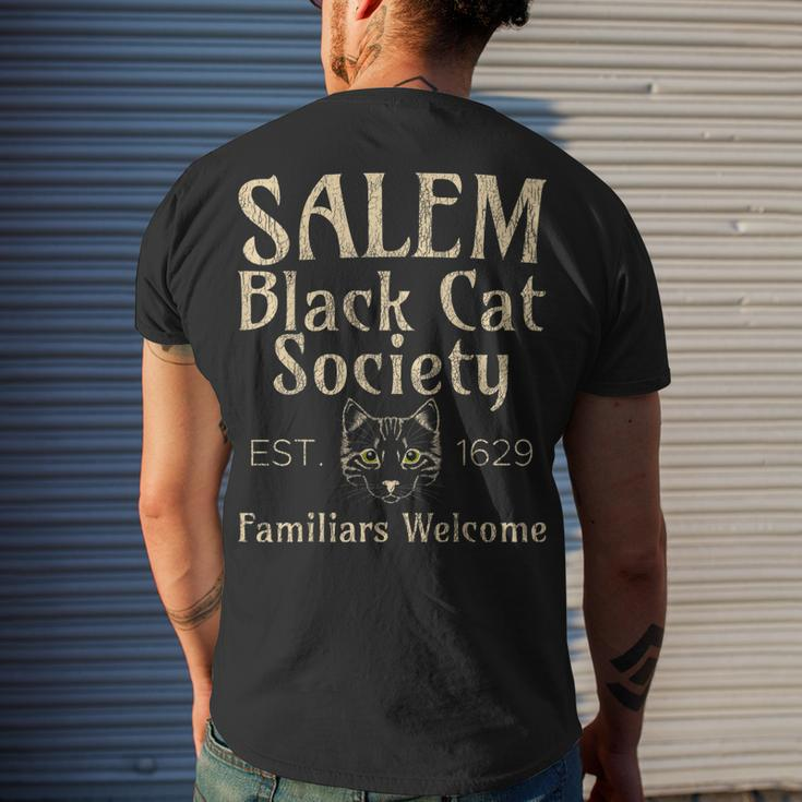 Halloween Salem Black Cat Society Familiars Welcome Men's T-shirt Back Print Gifts for Him