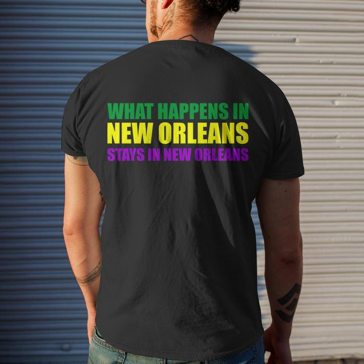 What Happens In New Orleans Stays In New Orleans Mardi Gras T-Shirt Men's T-shirt Back Print Gifts for Him