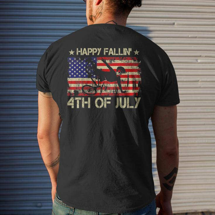 Joe Biden Happy Falling Off Bicycle Biden Bike 4Th Of July Men's Back Print T-shirt Gifts for Him