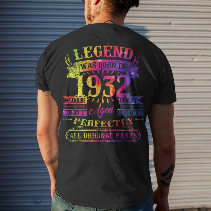 Legend Was Born In 1932 90 Year Old 90Th Birthday Tie Dye Men's T-shirt Back Print Gifts for Him