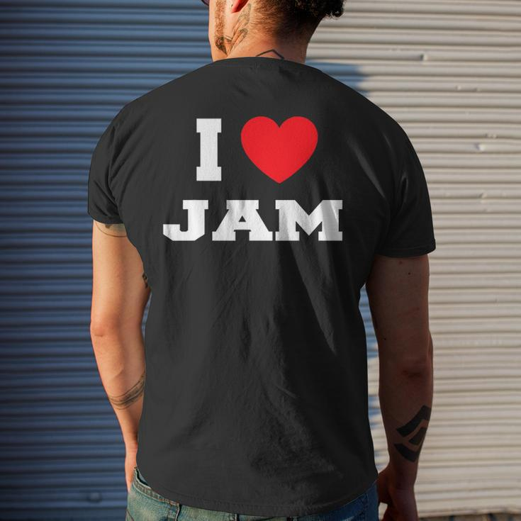 I Love Jam I Heart Jam Men's Back Print T-shirt Gifts for Him