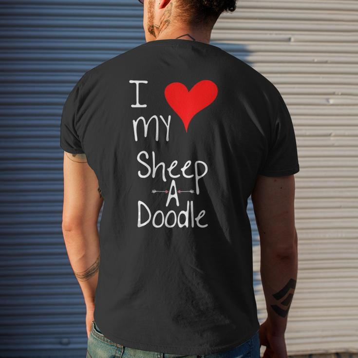 I Love My Sheepadoodle Cute Dog Owner &8211 Graphic Men's Back Print T-shirt Gifts for Him