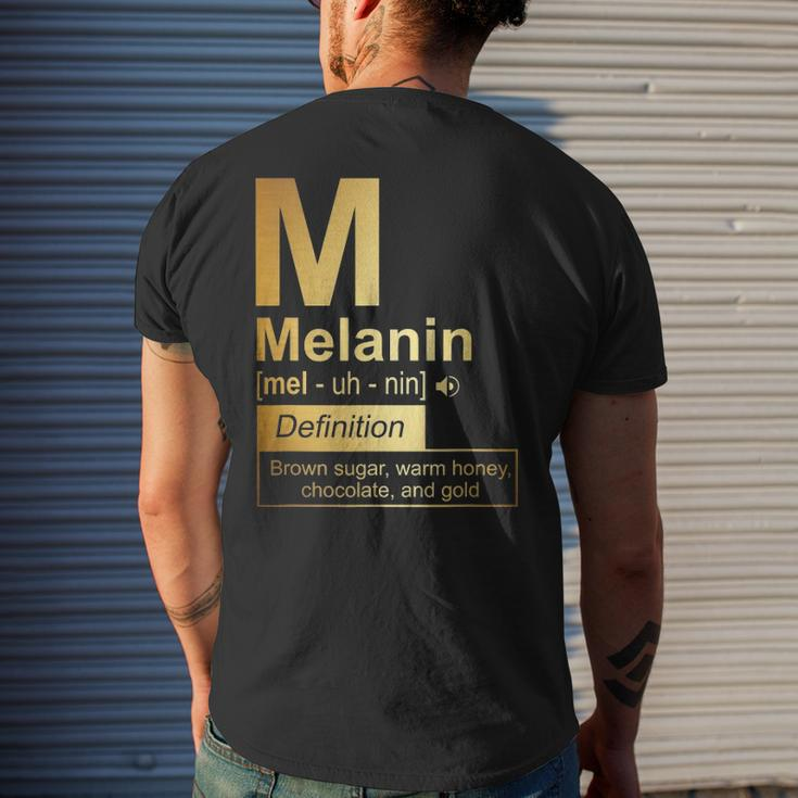 Melanin Brown Sugar Warm Honey Chocolate Black Gold Men's Back Print T-shirt Gifts for Him