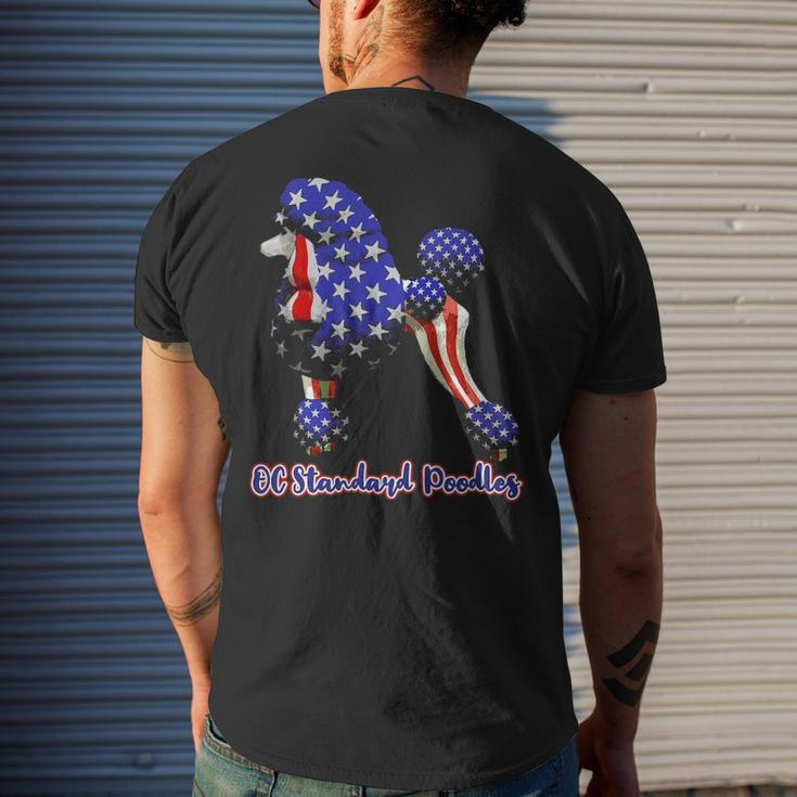 Patriotic Flag Poodle For American Poodle Lovers Men's Back Print T-shirt Gifts for Him