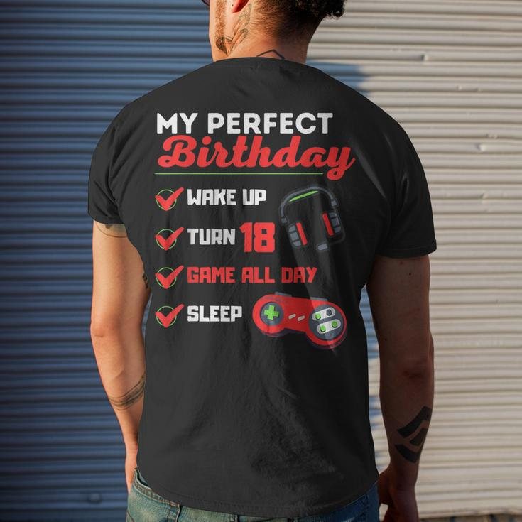 Perfekter 18Th Birthday Gamer Boy Gamer Men's T-shirt Back Print Gifts for Him