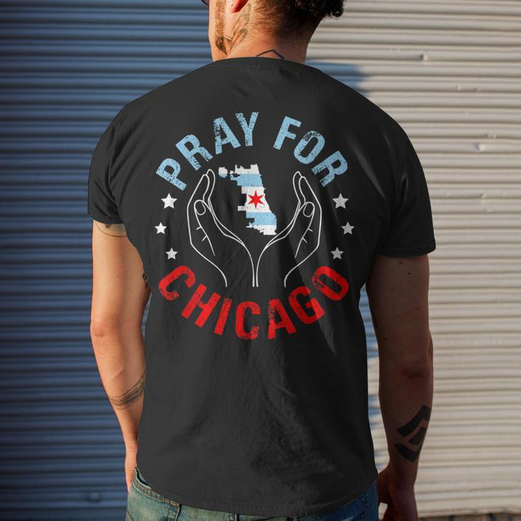Pray For Chicago Chicago Shooting Support Chicago Men's T-shirt Back Print Gifts for Him