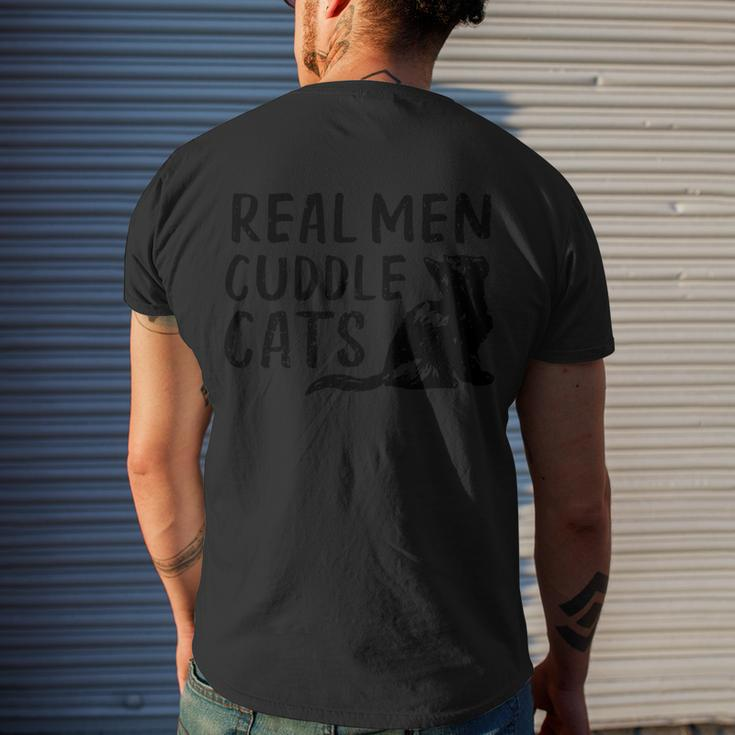 Real Cuddle Cats Black Cat Animals Cat Men's T-shirt Back Print Gifts for Him