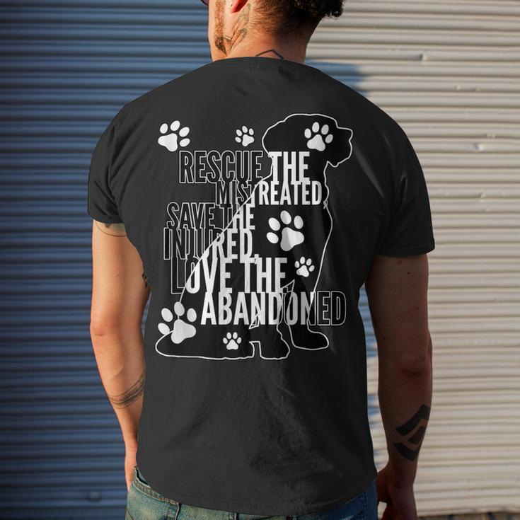 Rescue Save Love - Cute Animal Rescue Dog Cat Lovers Men's T-shirt Back Print Gifts for Him