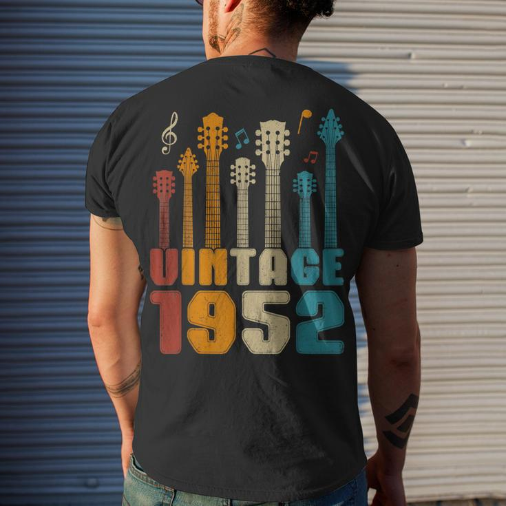 Retro Vintage 1952 Birthday Party Guitarist Guitar Lovers Men's T-shirt Back Print Gifts for Him