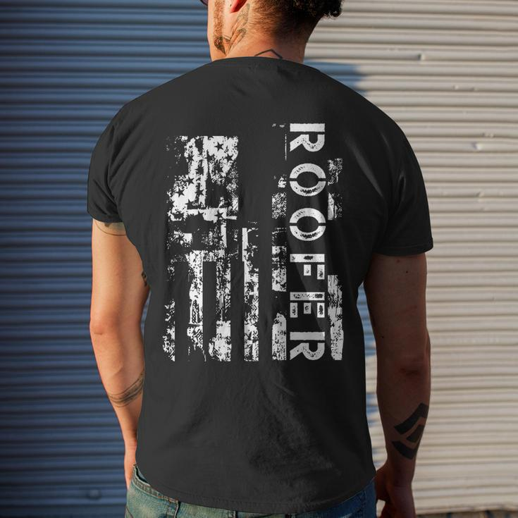 Roofer Us Flag Construction Worker Proud Labor Day Worker Men's T-shirt Back Print Gifts for Him