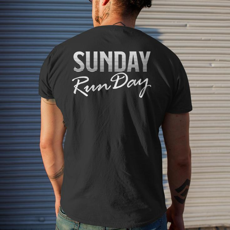 Running With Saying Sunday Runday Men's Back Print T-shirt Gifts for Him