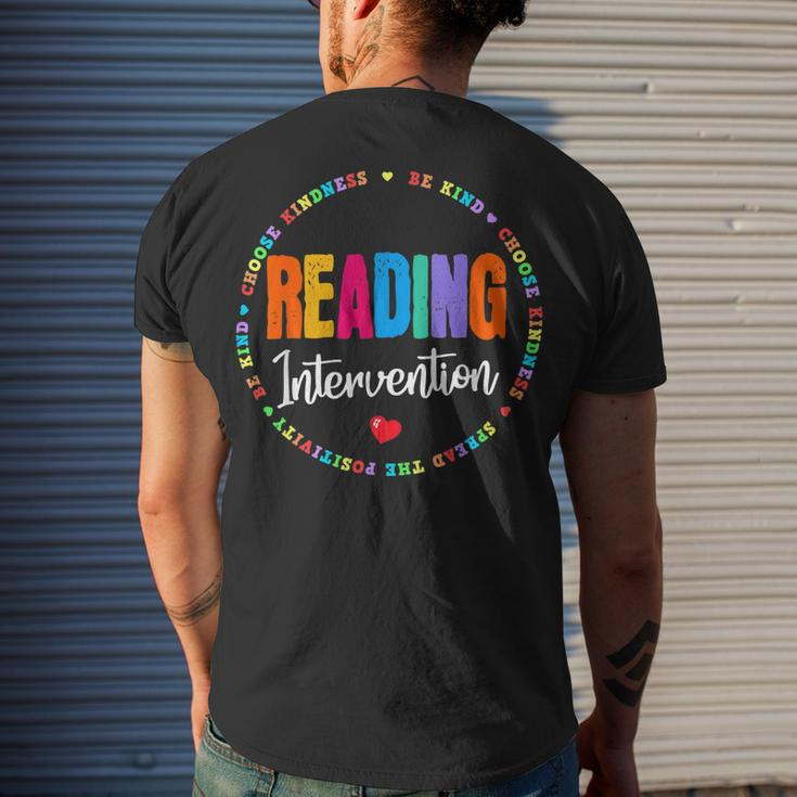School Support Specialist Teacher Squad Reading Intervention V2 Men's T-shirt Back Print Gifts for Him