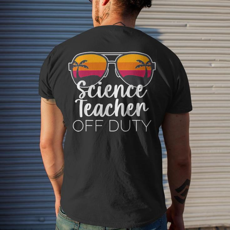 Science Teacher Off Duty Sunglasses Beach Sunset V2 Men's T-shirt Back Print Gifts for Him