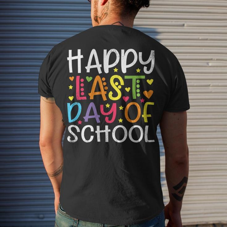 Stars Happy Last Day Of School Cute Graduation Teacher Kids Men's T-shirt Back Print Gifts for Him