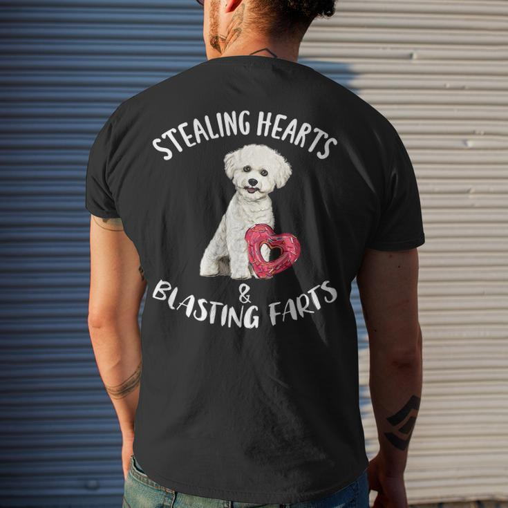 Stealing Hearts Blasting Farts Bichons Frise Valentines Day Men's Back Print T-shirt Gifts for Him