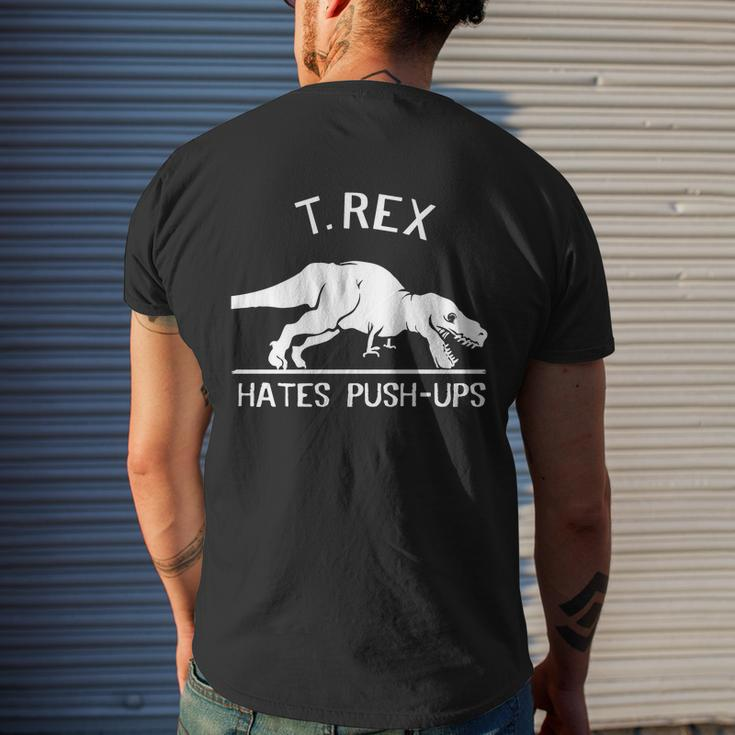 T Rex Hates Pushups Men's Crewneck Short Sleeve Back Print T-shirt Funny Gifts
