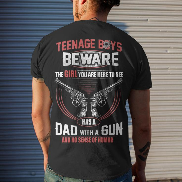Teenage Boys Beware V2 Men's Crewneck Short Sleeve Back Print T-shirt Gifts for Him