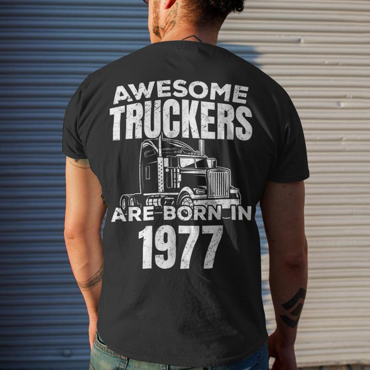 Trucker Trucker Birthday Party Trucking Truck Driver Men's T-shirt Back Print Gifts for Him