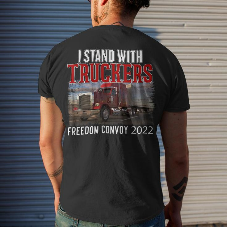 Trucker Trucker Support I Stand With Truckers Freedom Convoy _ Men's T-shirt Back Print Gifts for Him