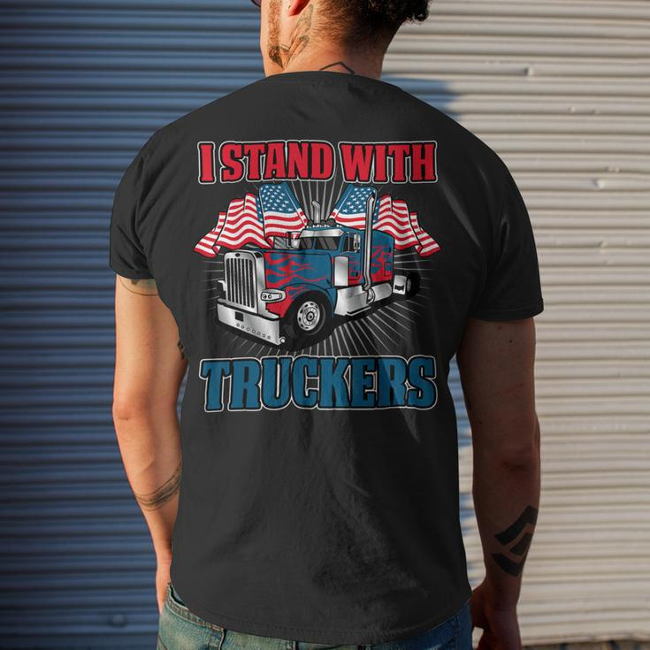 Trucker Trucker Support I Stand With Truckers Freedom Convoy V3 Men's T-shirt Back Print Gifts for Him