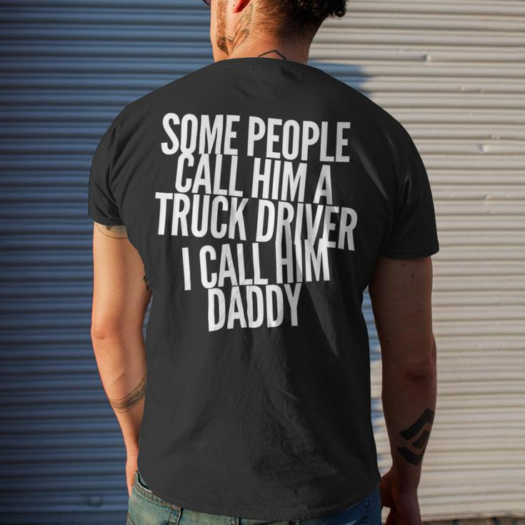 Trucker Truck Driver Trucker Dad Fathers Day Dads Trucking Drivers Men's T-shirt Back Print Gifts for Him
