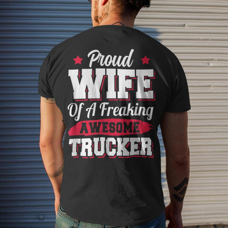 Trucker Trucking Truck Driver Trucker Wife Men's T-shirt Back Print Gifts for Him