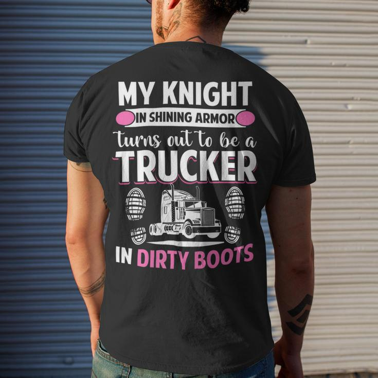 Trucker Trucker Wife Trucker Girlfriend Men's T-shirt Back Print Gifts for Him