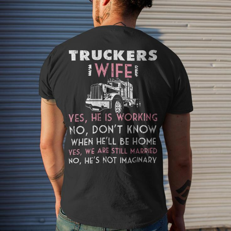 Trucker Trucker Wife Shirt Not Imaginary Truckers WifeShirts Men's T-shirt Back Print Gifts for Him
