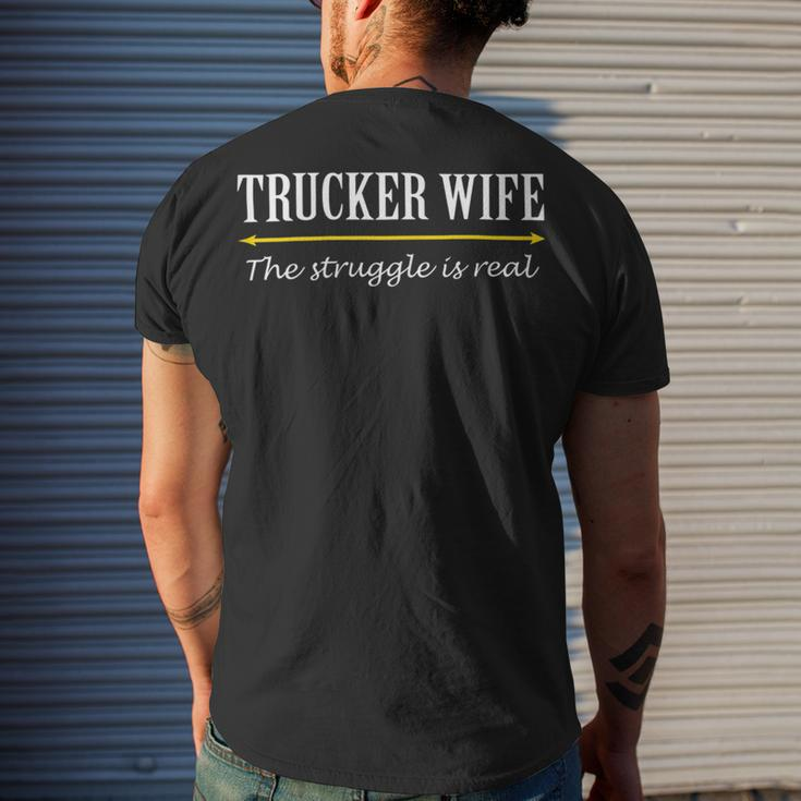 Trucker Trucker Wife Shirts Struggle Is Real Shirt Men's T-shirt Back Print Gifts for Him
