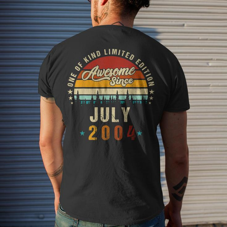 Vintage 18Th Birthday Awesome Since July 2004 Epic Legend V2 Men's T-shirt Back Print Gifts for Him