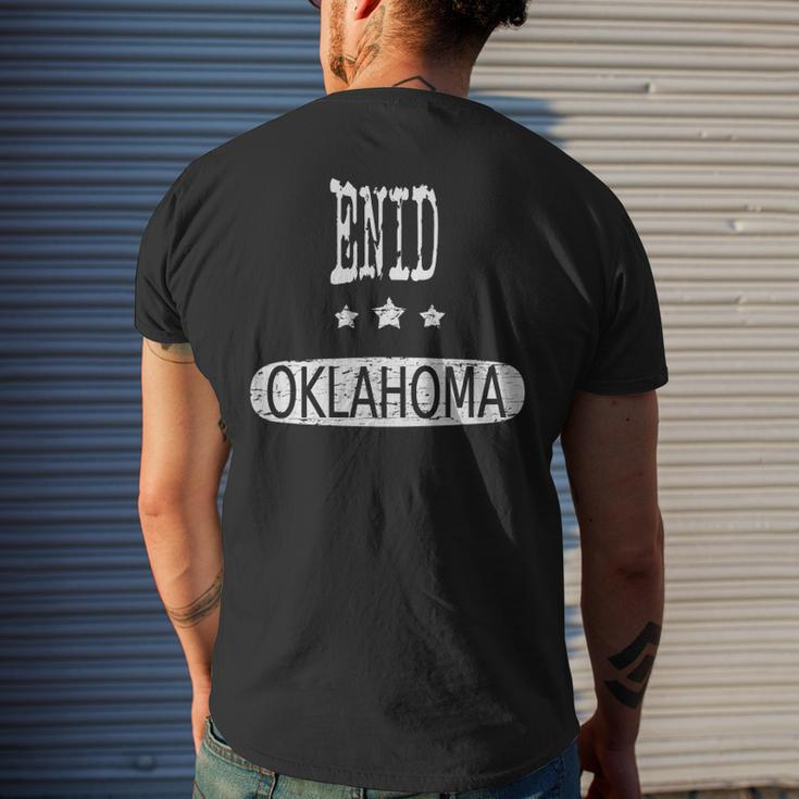 Vintage Enid Oklahoma Home Roots Men's Back Print T-shirt Gifts for Him