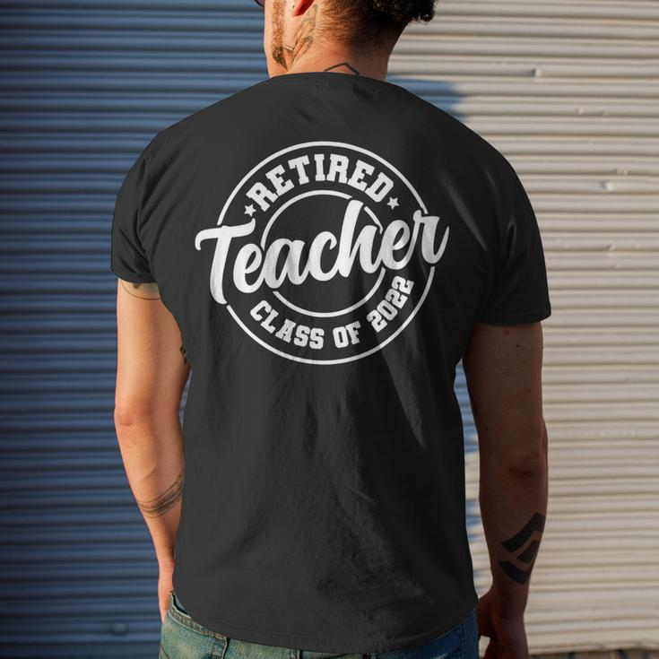 Vintage Retro Retired Teacher Class Of 2022 Retirement Men's T-shirt Back Print Gifts for Him