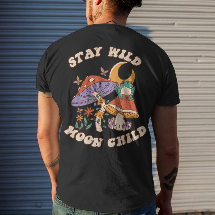 Vintage Retro Stay Wild Moon Child Frog Mushroom Hippie Men's T-shirt Back Print Gifts for Him