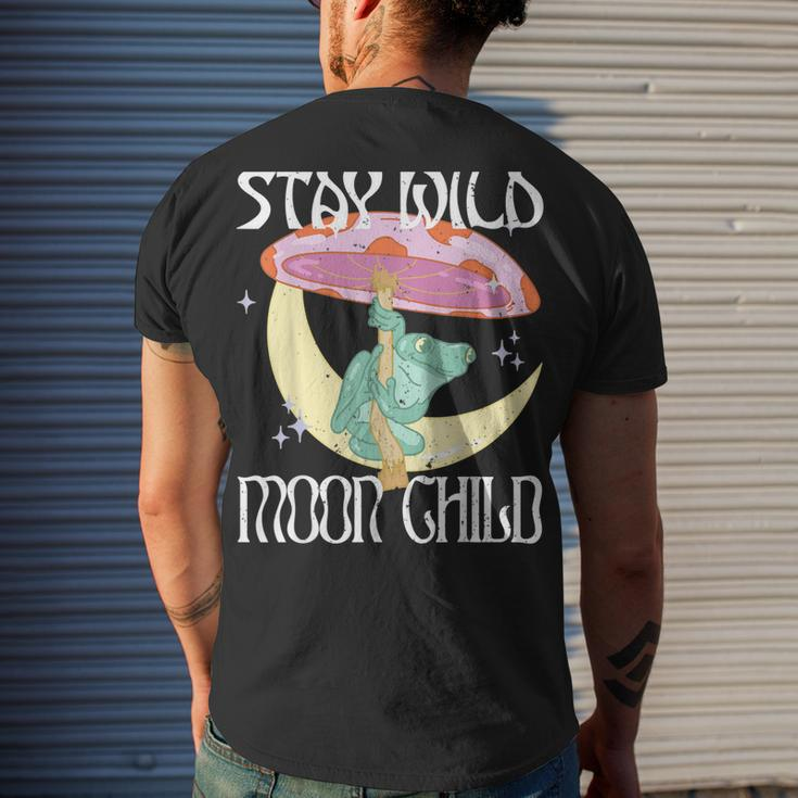 Vintage Retro Stay Wild Moon Child Frog Peace Love Hippie Men's T-shirt Back Print Gifts for Him