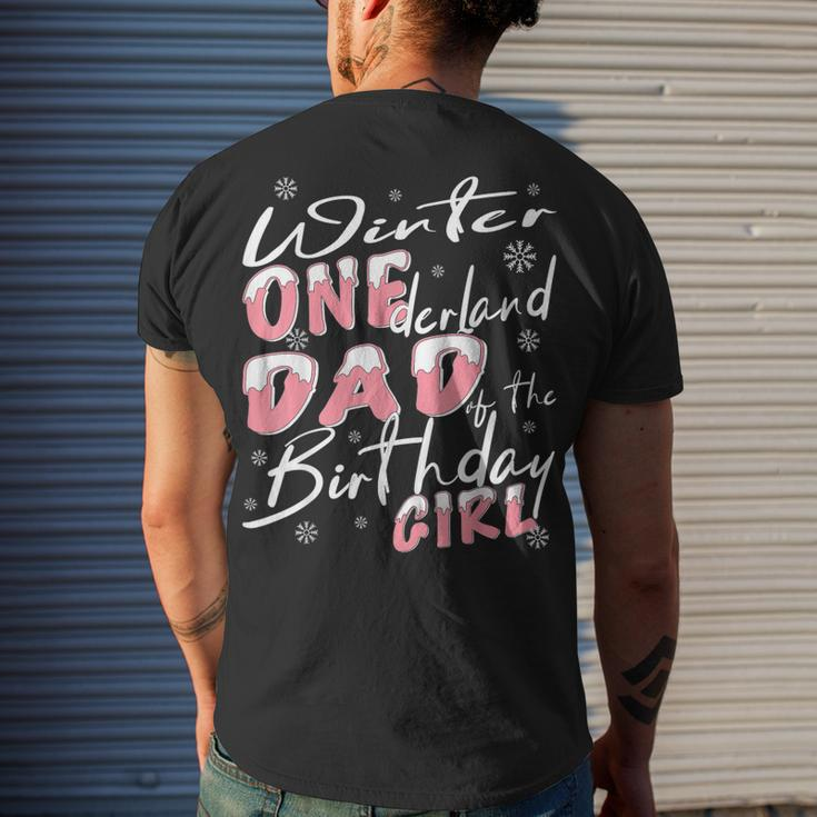 Mens Winter Onederland Dad Of Birthday Girl 1St Birthday Theme Men's T-shirt Back Print Gifts for Him