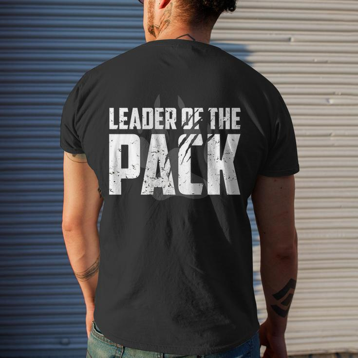 Wolf Pack Leader Of The Pack Paw Print Meaningful Men's T-shirt Back Print Gifts for Him