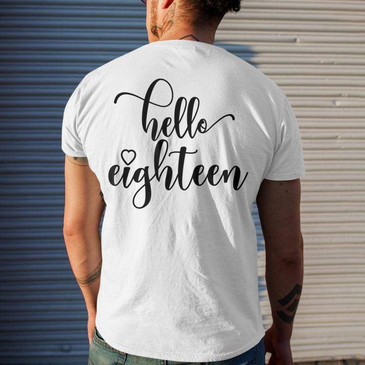 18Th Birthday N Girls Hello Eighn 18 Years Old Men's T-shirt Back Print Gifts for Him