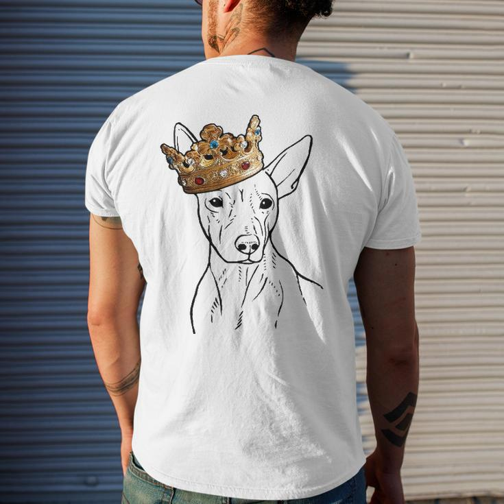 American Hairless Terrier Dog Wearing Crown Men's Back Print T-shirt Gifts for Him