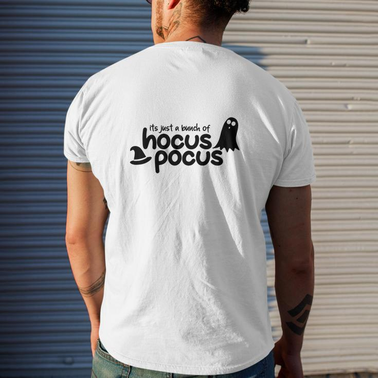 Black White Boo Its Just A Bunch Of Hocus Pocus Halloween Men's T-shirt Back Print Gifts for Him