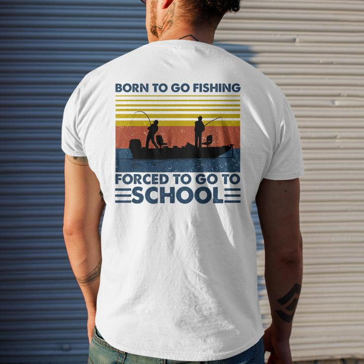 Fishing Bass Fish Fisherman Born To Go Fishing Men's T-shirt Back Print Gifts for Him