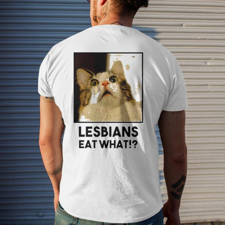 Lesbian Eat What Cat Men's Back Print T-shirt Gifts for Him