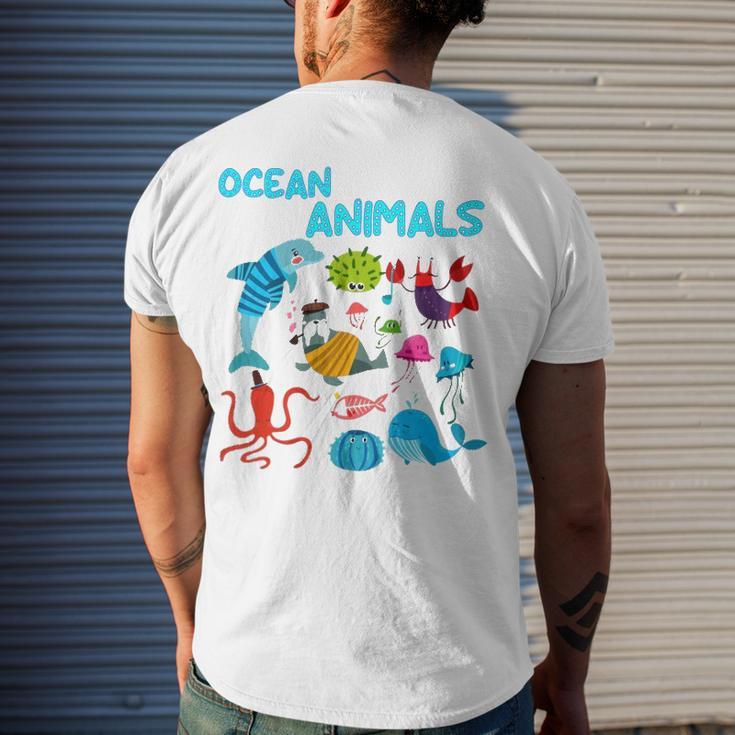 Ocean Animals Marine Creatures Under The Sea Men's Back Print T-shirt Gifts for Him
